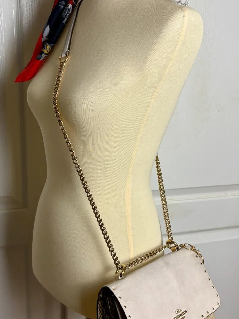 Coach Mini Klare Crossbody With Rivets and Snake-Embossed Leather Trim and Charm
